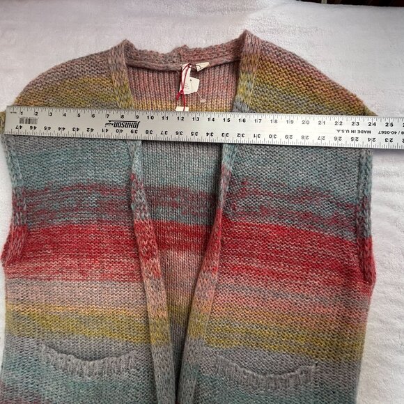 Moth Anthropologie Colorful Knitted Open Front Cardigan Sweater Vest XS/S New - Picture 6 of 9